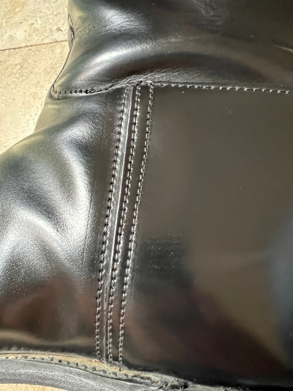 VTG Imperial Marlborough Black Leather Tall English Riding Boots Men's Size 8 - Picture 9 of 16